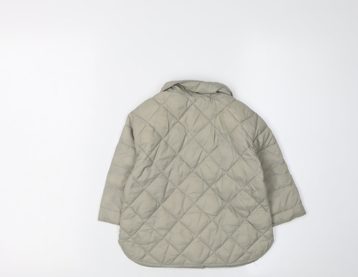 Zara Unisex Green Puffer Jacket 18-24M Quilted Lined