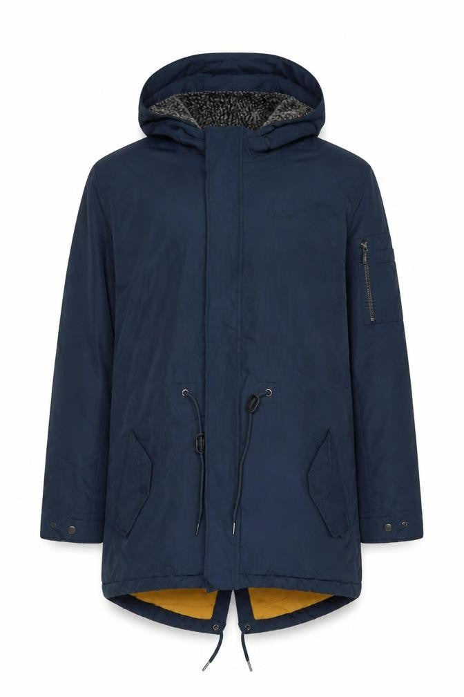 Lee Cooper Men's Blue Hooded Parka Jacket L
