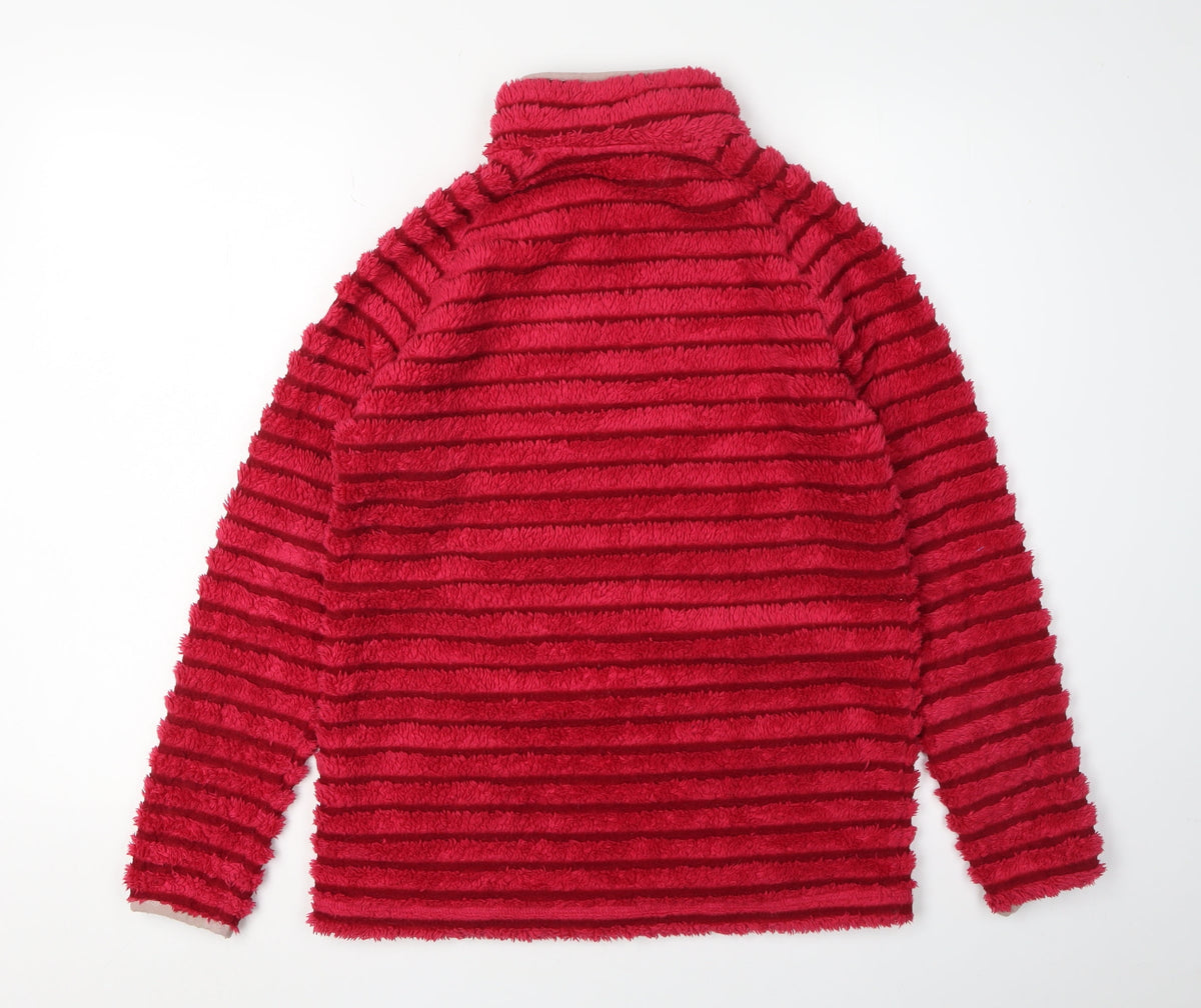 Back view of Craghoppers girls’ red 1/4 zip jacket, age 13 years, polyester