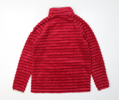 Back view of Craghoppers girls’ red 1/4 zip jacket, age 13 years, polyester