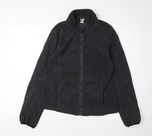 Crane Women's Black Fleece Jacket S Casual Full Zip