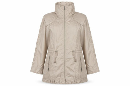 Tagg Women's Beige Long Jacket with Full Zip Size 1