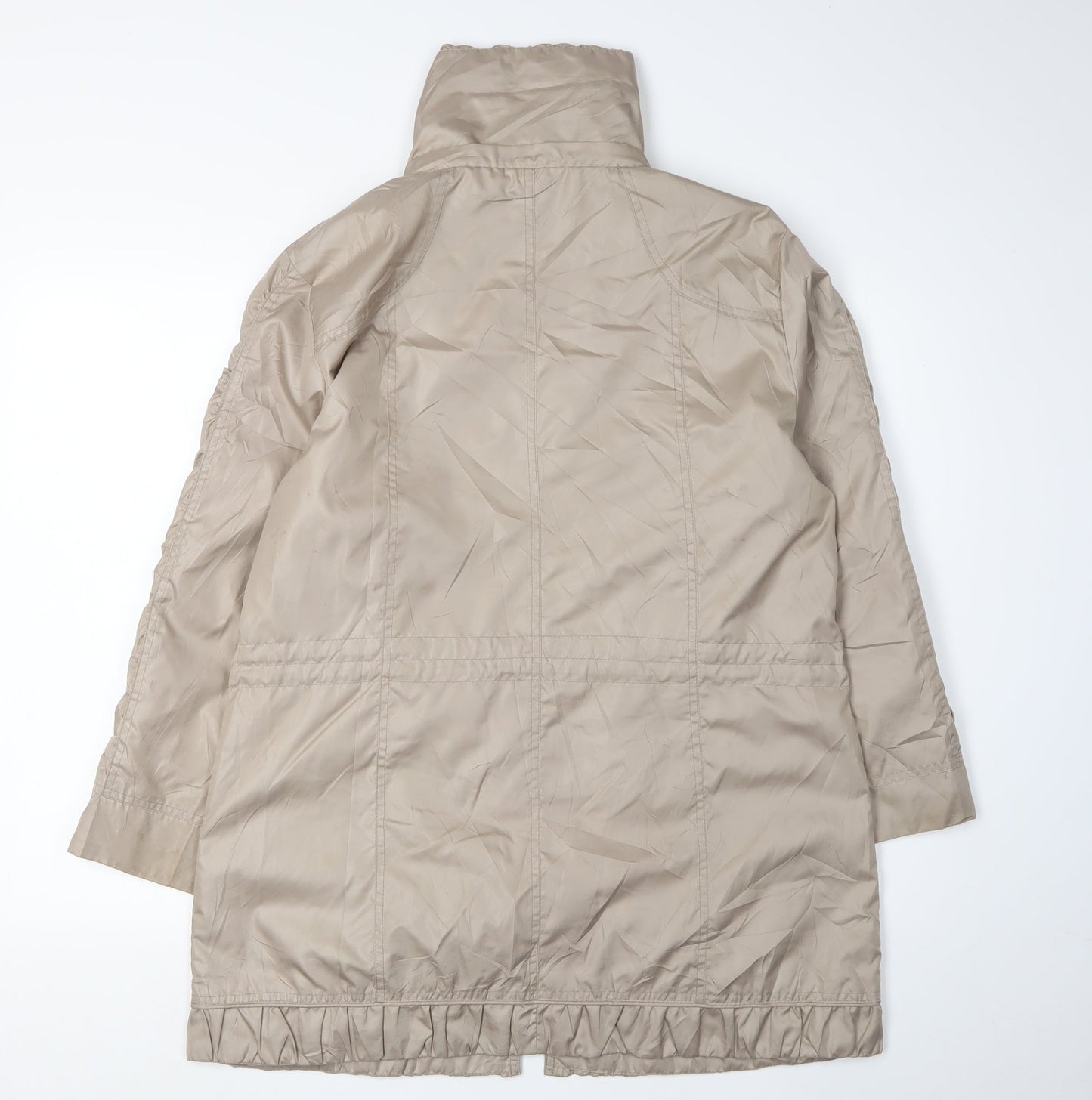 Tagg Women's Beige Long Jacket with Full Zip Size 1