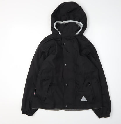 Additional front view of Result boys’ black xl hooded jacket waterproof casual