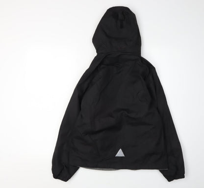 Back view of Result boys’ black xl hooded jacket waterproof casual