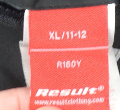 Close-up detail of Result boys’ black xl hooded jacket waterproof casual
