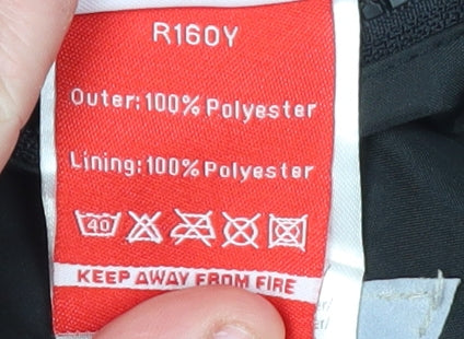 Brand and care label for Result boys’ black xl hooded jacket waterproof casual
