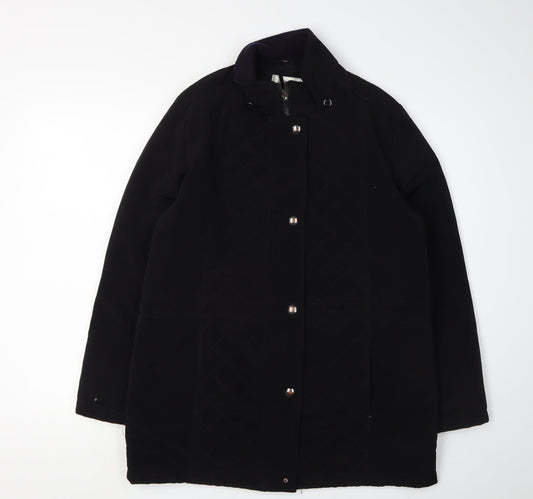 Liz Claiborne Men's Black Regular Fit Mid-Length Coat