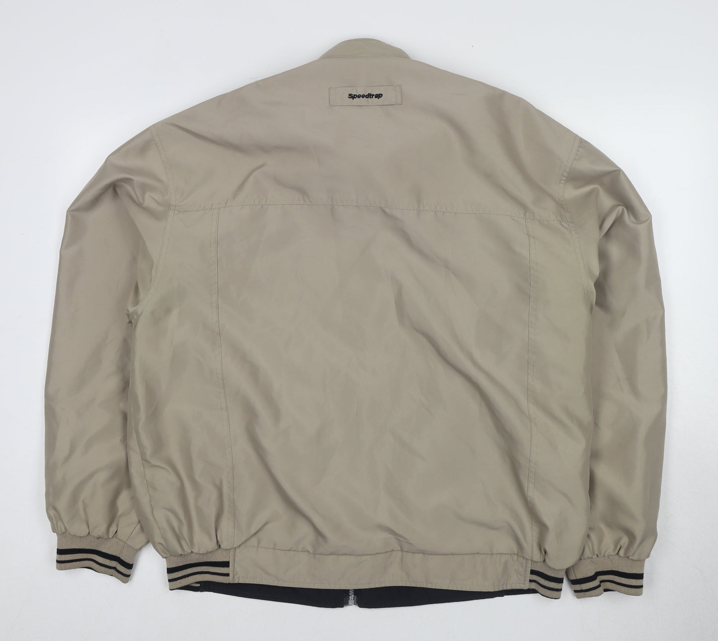 Speedtrap Men's Beige Bomber Jacket, M, Classic Fit