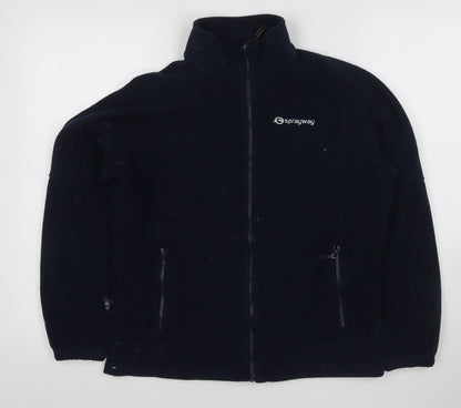Additional front view of Sprayway boys’ black fleece jacket, size 12, full zip