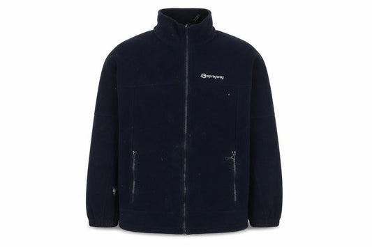 Front view of Sprayway boys’ black fleece jacket, size 12, full zip