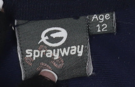 Close-up detail of Sprayway boys’ black fleece jacket, size 12, full zip