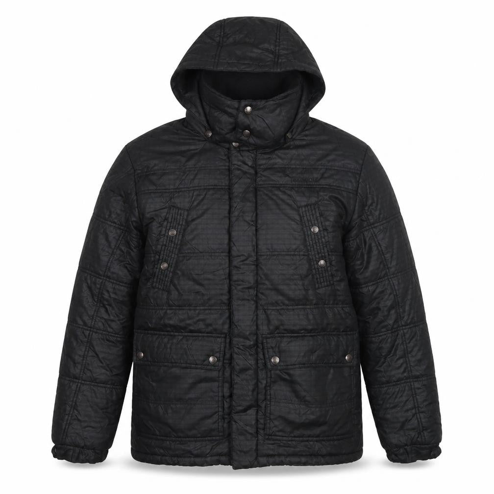 Allen Solly Women's Black Hooded Puffer Jacket XL