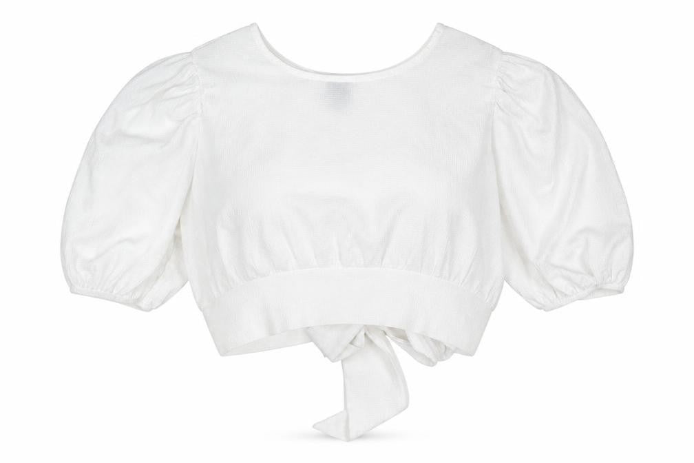 H&M Women's White Cropped Blouse - Size M