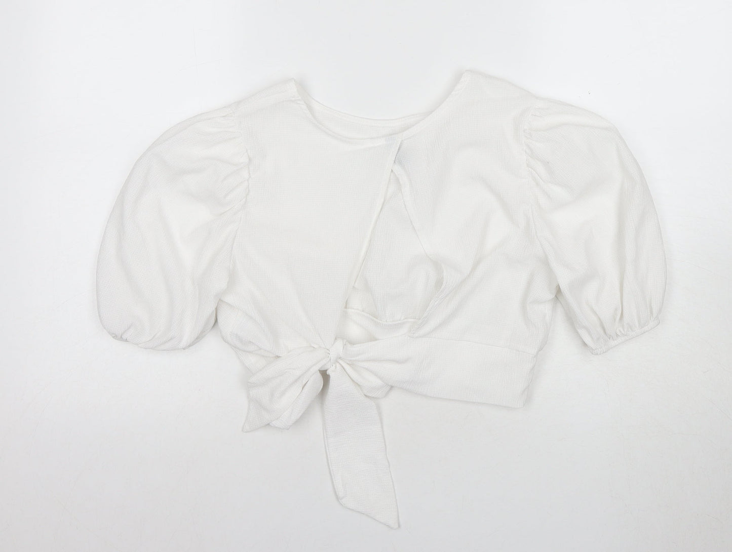 H&M Women's White Cropped Blouse - Size M