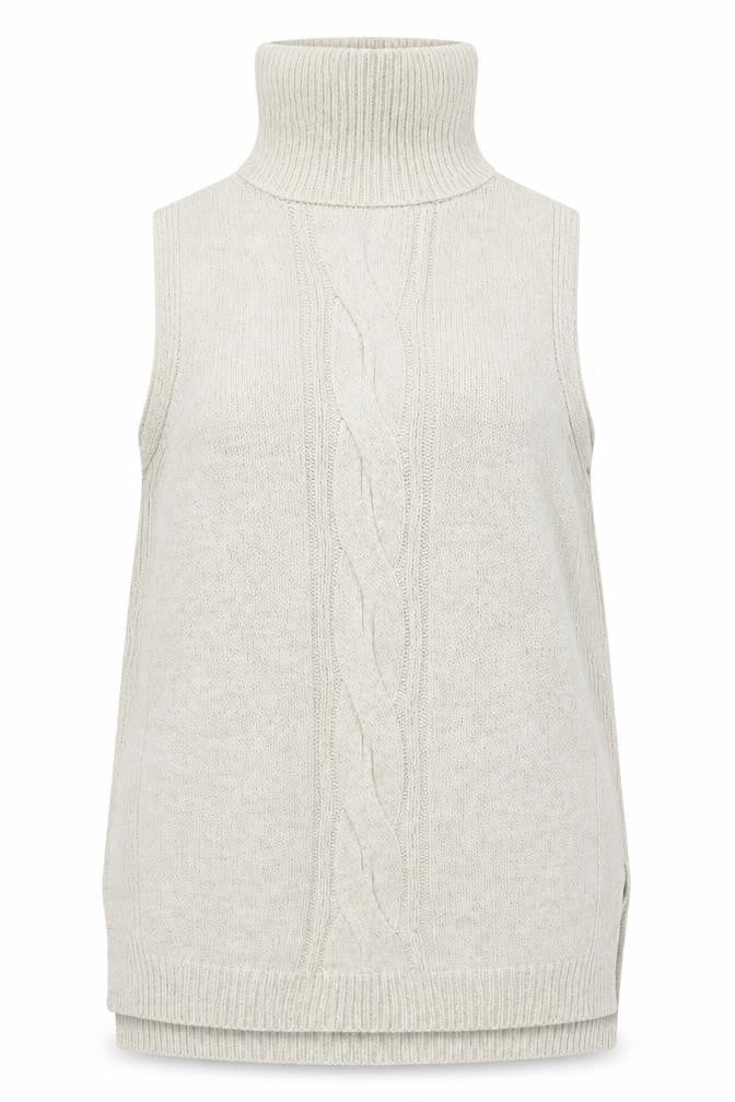 Next Women's Beige High Neck Cable-Knit Jumper UK 12