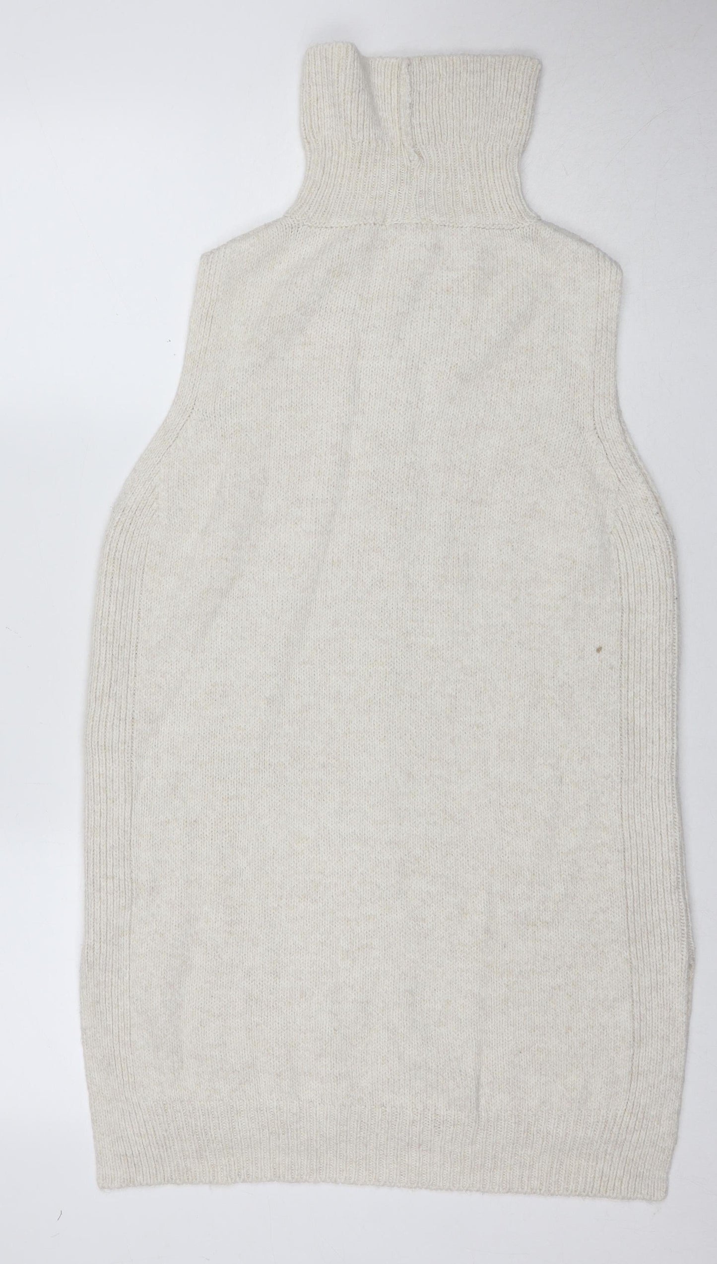 Next Women's Beige High Neck Cable-Knit Jumper UK 12