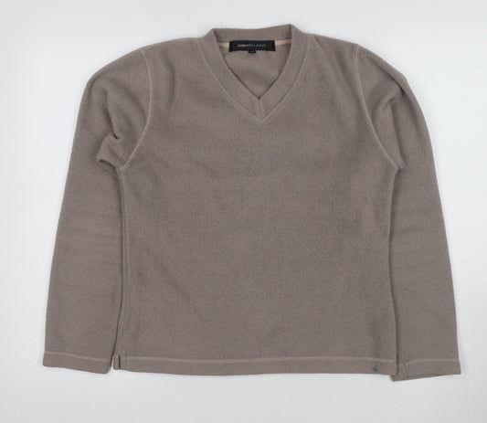 Great Plains Women's Grey Medium V-Neck Pullover Sweatshirt