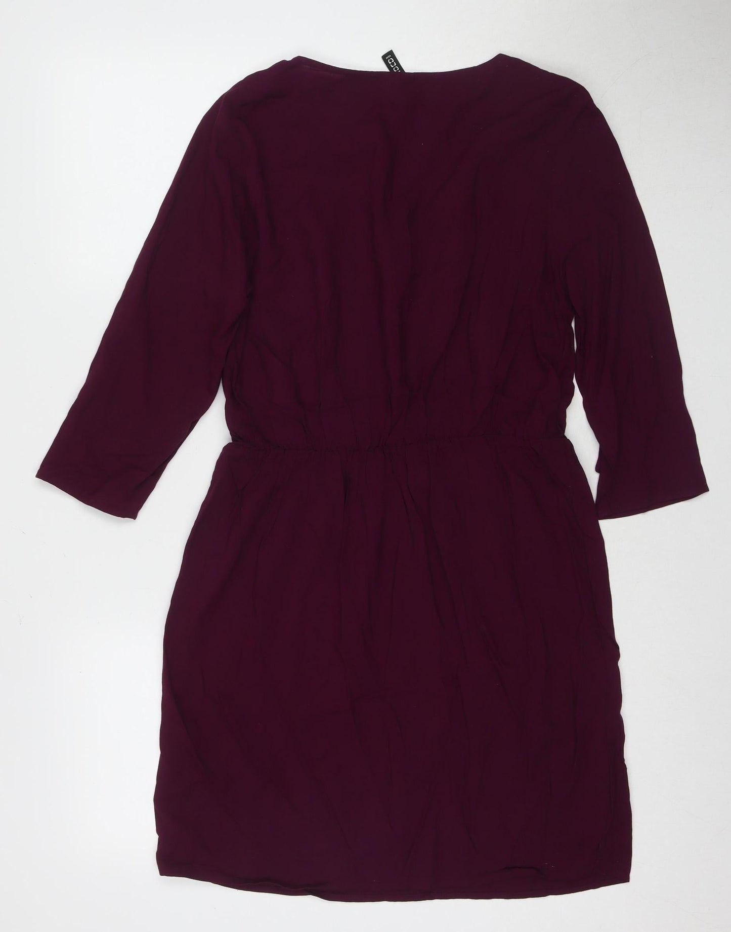H&M Women Purple Shift Dress Size 14 3/4 Sleeve