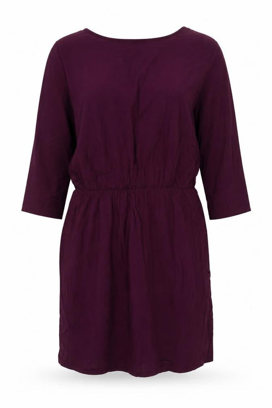 H&M Women Purple Shift Dress Size 14 3/4 Sleeve