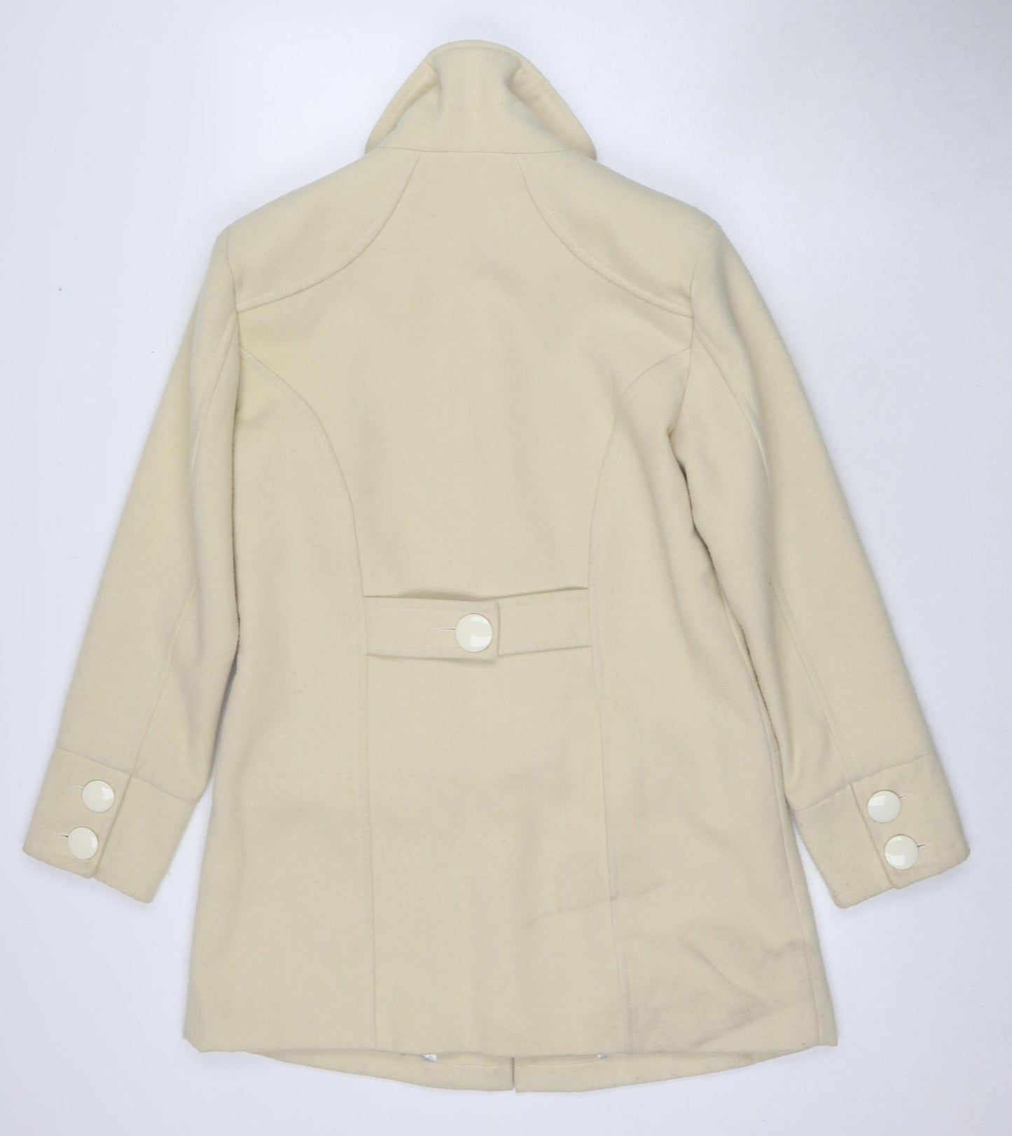 création L Women's Beige Mid-Length Overcoat Size 12