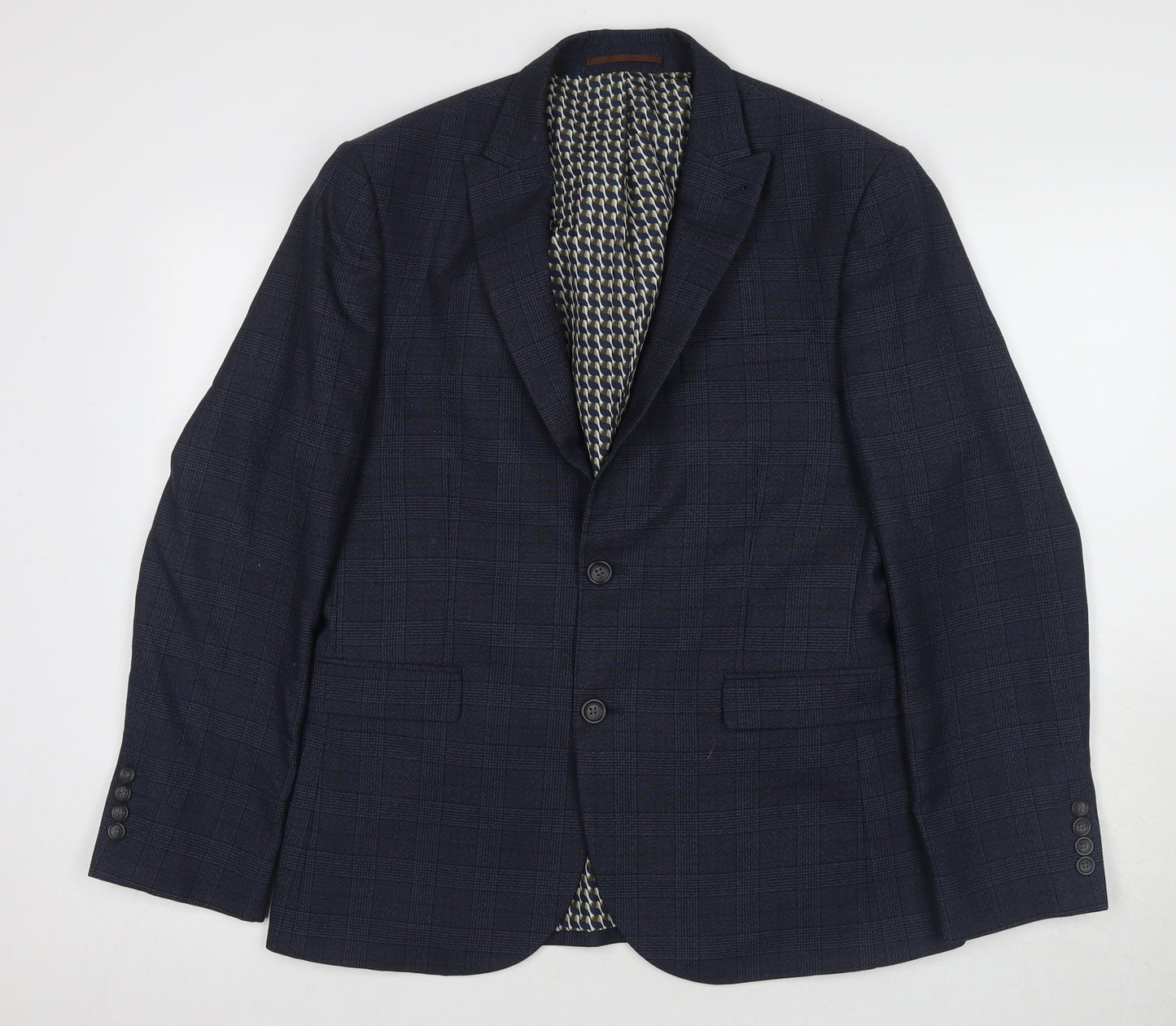 Next Men's Blue Check Blazer Size 40S