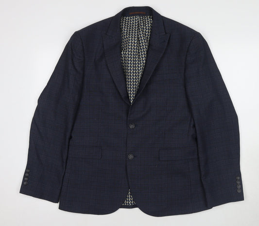 Next Men's Blue Check Blazer Size 40S