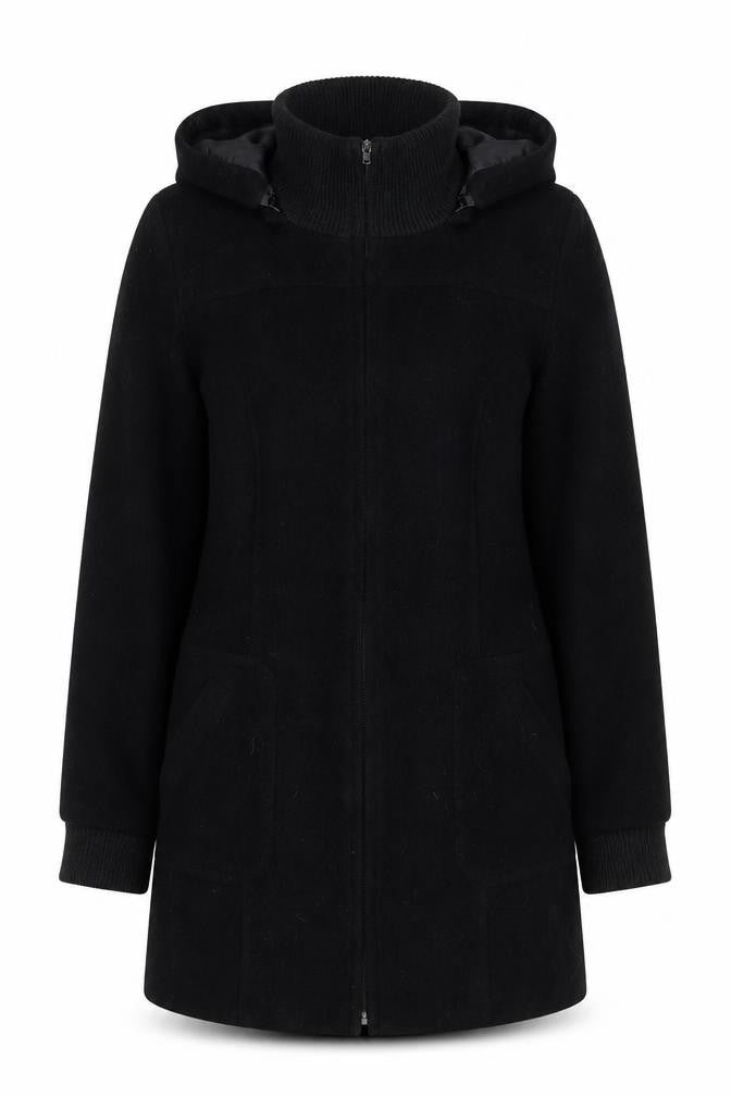 Mackays Women's Black Hooded Jacket Size 12