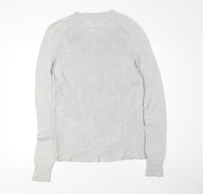 Back view of J.Crew Women's Grey Wool jumper, M, Animal Print