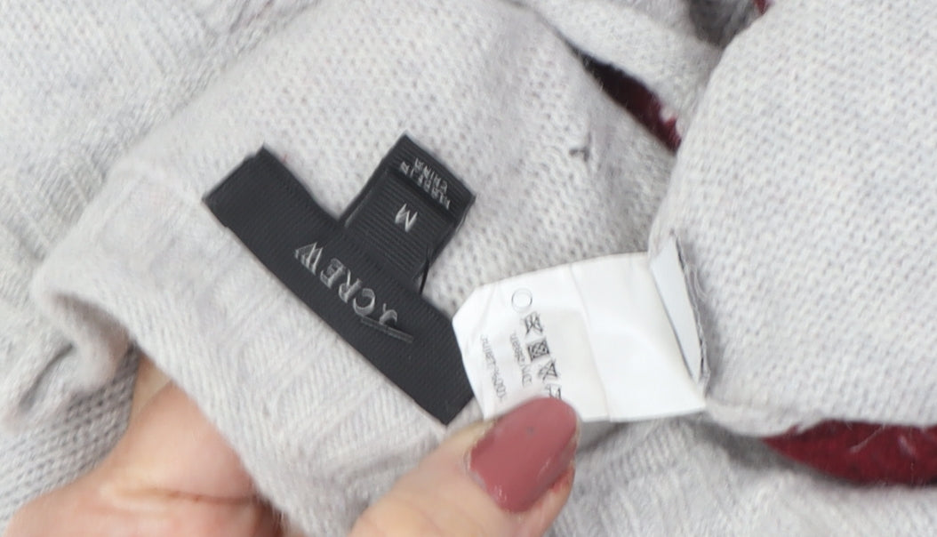 J.Crew Women's Grey Wool Pullover Jumper, M, Animal Print