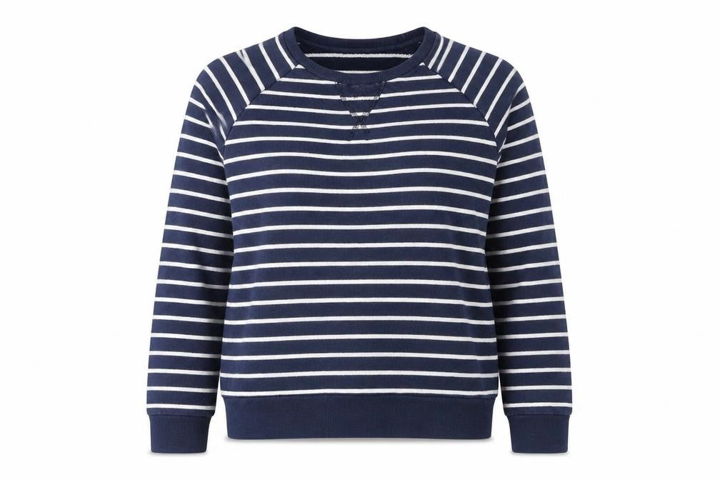 People Tree Women's Blue Striped Pullover Sweatshirt Size S