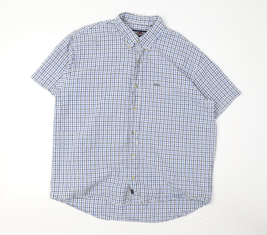Twenty Four 7 Men's Blue Check Short Sleeve Shirt M