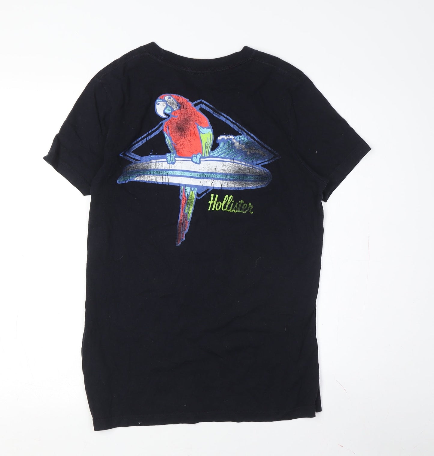 Hollister Black Embroidered T-Shirt Unisex S