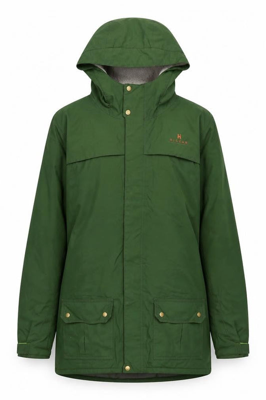 Hi Gear Women's Green Parka Jacket Size 6 Hooded Mid-Length