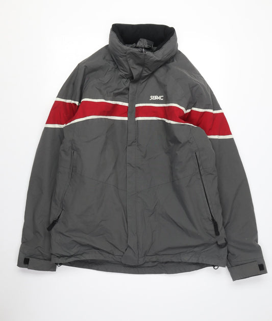 Serac Men's Grey Windbreaker Jacket Size M Casual Outdoor