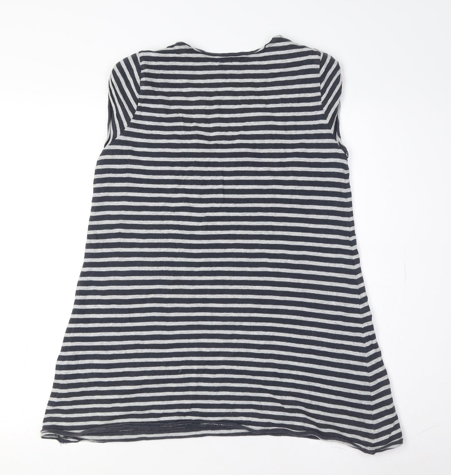 White Stuff Women's Black Striped Sleeveless T-Shirt XS