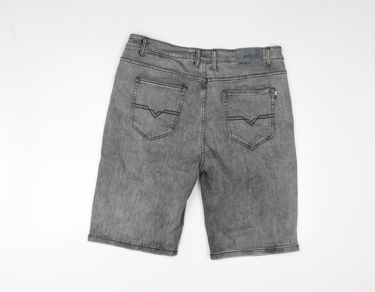 Arnold Jeans Men's Grey Chino Shorts, L, Casual Style