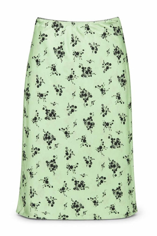 Topshop Women's Green Midi Floral Skirt Size 6
