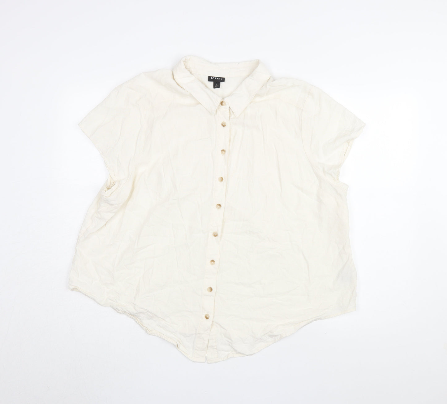 Torrid Women's Beige Button-Up Shirt, Size 2