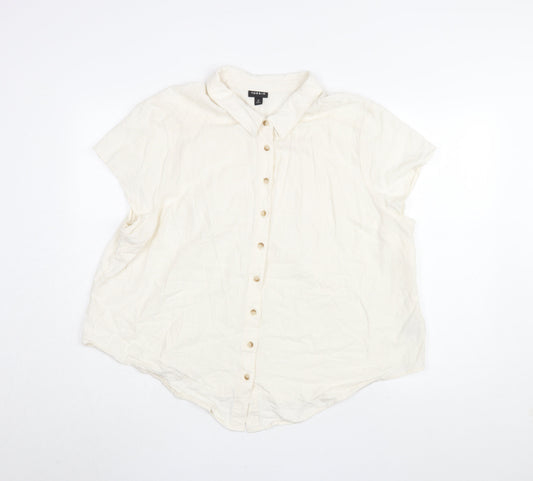 Torrid Women's Beige Button-Up Shirt, Size 2