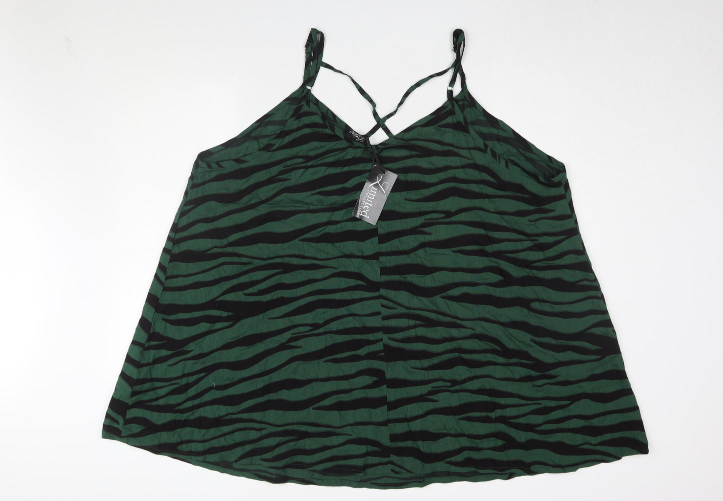 Yours Women's Green Animal Print Camisole Tank