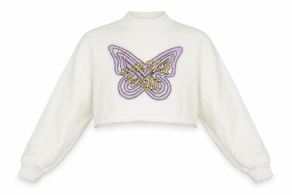 H&M Women's White Pullover Sweatshirt, Size 12