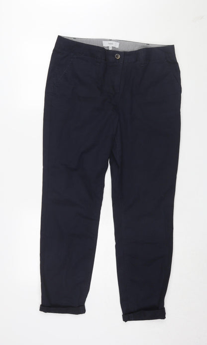 Next Womens Black Chino Trousers Size 12 Regular Fit