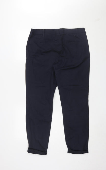 Next Womens Black Chino Trousers Size 12 Regular Fit
