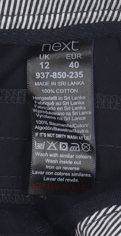 Next Womens Black Chino Trousers Size 12 Regular Fit