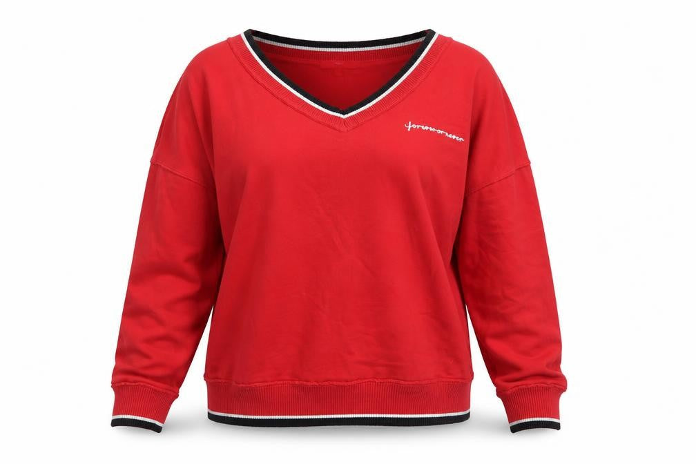 Next Women's Red V-Neck Pullover Sweatshirt Size 8