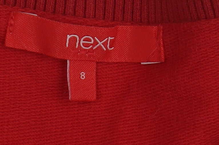 Next Women's Red V-Neck Pullover Sweatshirt Size 8