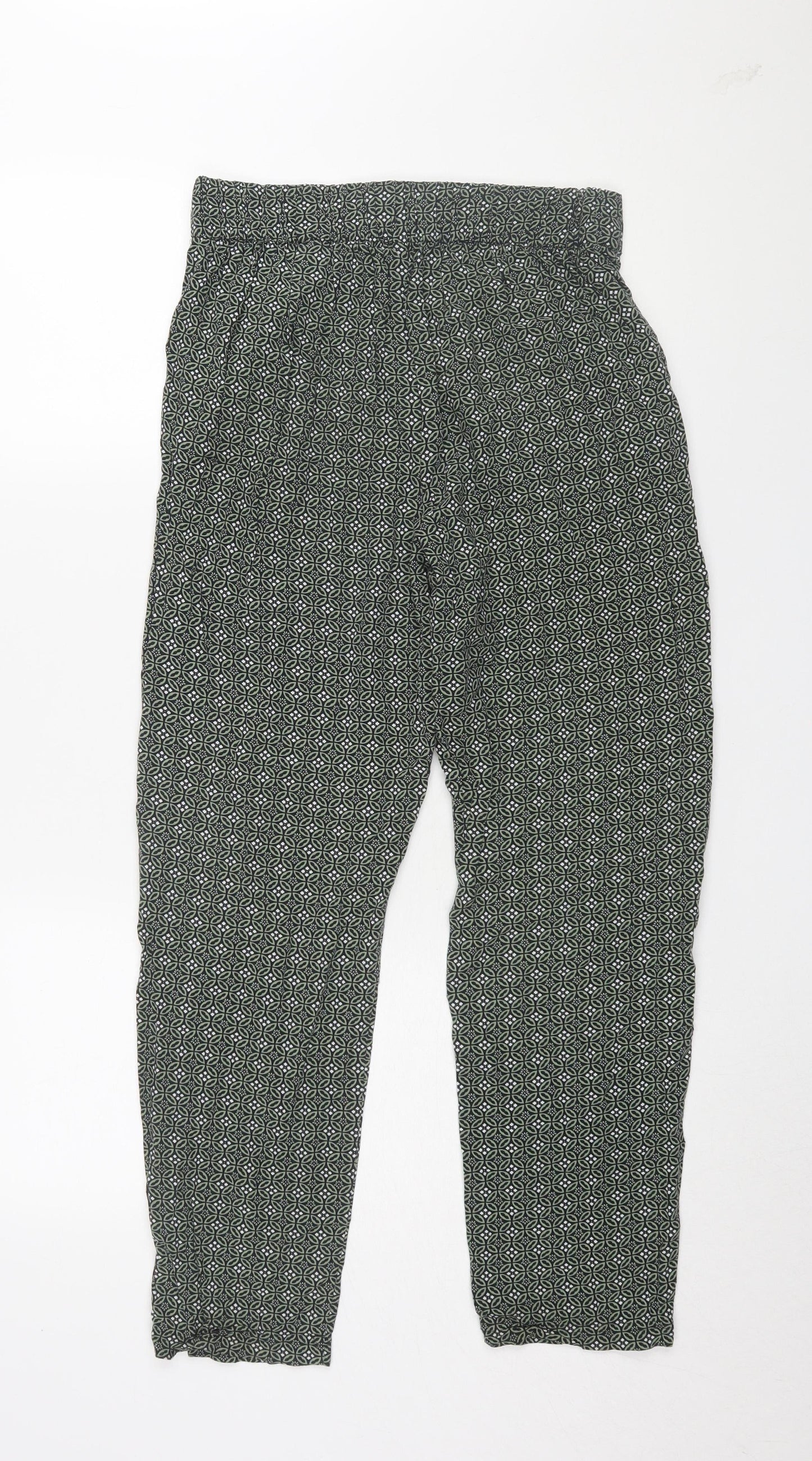 Marks and Spencer Women's Black Geometric Jogger Trousers UK 8