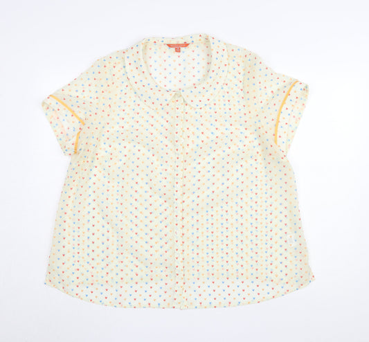 ModCloth Women's Ivory Geometric Blouse 18 Plus