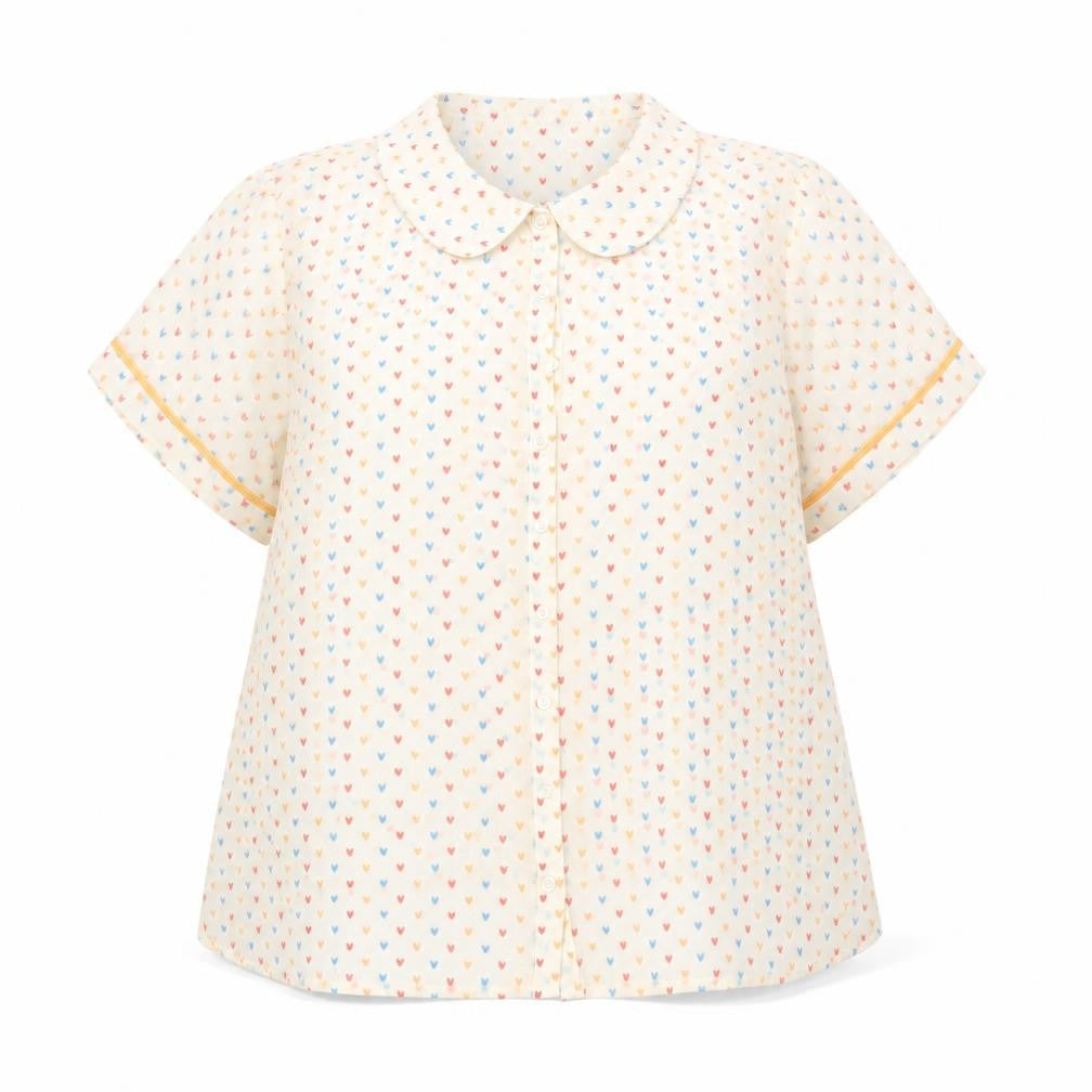 ModCloth Women's Ivory Geometric Blouse 18 Plus